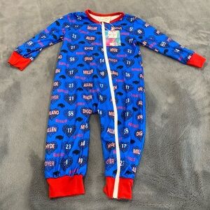 NWT KD Custom Boutique Buffalo Bills Theme Sleep One Piece |Size 18-24 month